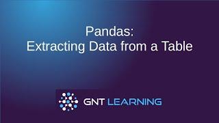 Pandas: Extracting Data from a Table