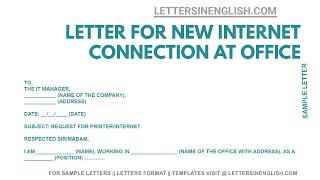 Request Letter For New Internet Connection in Office – Letter For New Internet Connection