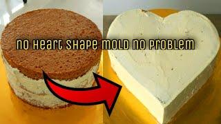 TURN your Round Cake into Heart Shape Cake / No Need Heart Shape Mold