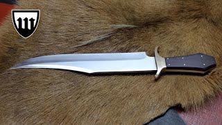 Making a stainless steel bowie knife, the complete movie.