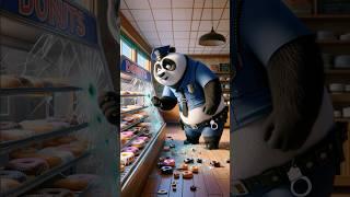 Police Panda on the Hunt for the Donut Thief  #panda #pandalover #funnystories