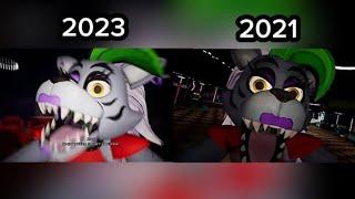 FNAF Security Breach Roxanne Wolf Jumpscare Graphics Comparison on PS4 Update 1.15
