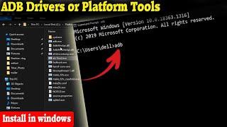 How to Install ADB Drivers on Windows 10 // ADB Drivers or Platform Tools Install Windows 10