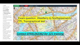 Topographical Skills Assessment Test 2020 ,Exam question ,Westferry to Northgreenwich