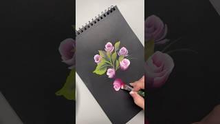 Quick and Easy rosebuds #onestroke #art #shorts