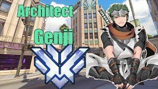 Genji Gameplay - Architect Top 500 Genji - Overwatch Season 14