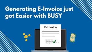 E-Invoice Generation from BUSY (Hindi)
