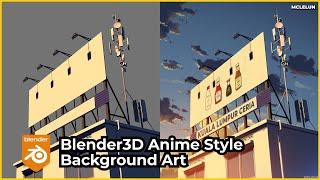 Simple Blender 3D settings to render anime style background art