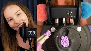 ASMR Satisfying Ear Triggers  (Massage, Cleaning, Glue Peeling, Floam)