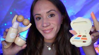 ASMR / Wooden Makeup & Skincare (layered sounds, wooden personal attention)