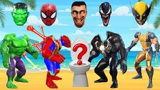 TEBAK GAMBAR TOP SUPERHERO | WRONG HEAD AVENGERS, MARVEL, IRON MAN, SPIDER MAN, HULK, SKIBIDI TOILET