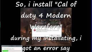 Call Of Duty 4 Dodern Warfare installation error