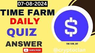 Time Farm Airdrop Daily Quiz and Answer| When did the first Ethereum transaction took place? 07 Augu