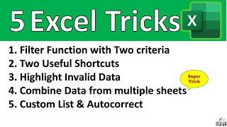 5 Amazing Excel Tricks and Tips | Learn Microsoft Excel Great Features and Functions