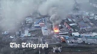 Ukraine war: Aerial video shows scale of battle in Bakhmut