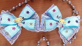 Банты для волос канзаши из лент МК /kanzashi Bows for hair out of ribbon DIY