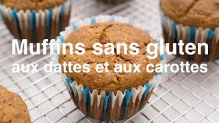 Muffins sans gluten aux dattes et aux carottes