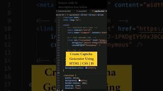 Create Captcha Generator Using HTML | CSS | JS