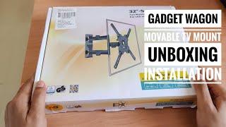 Gadget Wagon 32-55 inches movable TV mount unboxing and Installation | TV mount installation Gadget