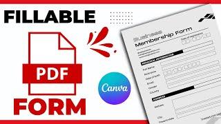 How to make Fillable pdf Form in canva