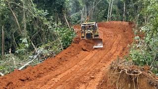 Bulldozer D6R XL Turns Messy Roads into Neat and Beautiful