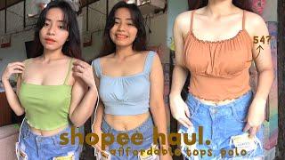shopee haul ~ affordable tops, polo (for as low as 54php) BUDOL TIME!