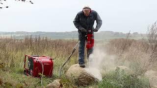 HYCON HRD30 rock drill and HPP23V FLEX power pack in action