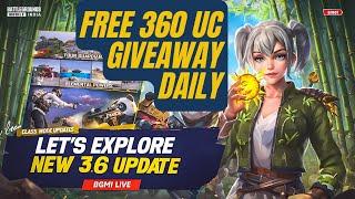 BGMI NEW UPDATE LIVE | FREE UC GIVEAWAY  | Daily 360 UC Rewards | TECHNOFUN