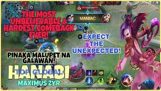 MOST UNEXPECTED EPIC COMEBACK! HANABI TOP GLOBAL - BEST BUILD AND EMBLEM 2021 | MLBB