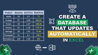 How to Create a Database That Updates Automatically in Excel