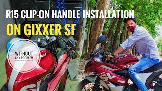 Suzuki gixxer SF Handle bar modification | Clip-On installation guide | San Traveller |