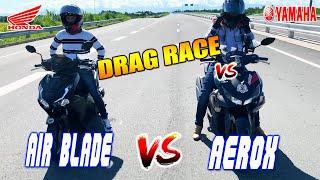 Honda Airblade 150 vs Yamaha Aerox 155 | Drag race