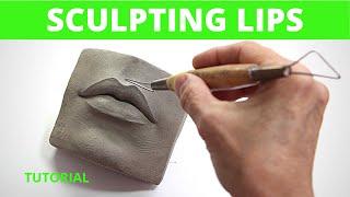 Sculpting Lips in clay. Tutorial how to sculpt in a water based clay