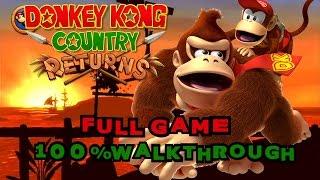 DK Country Returns - Full Game - 100% All Kong Letters & Puzzle Pieces 60fps