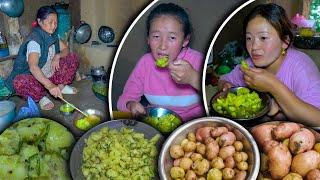 Simple Potato Fry Recipe for Lunch box in village family || Easy and Quick Potato Recipe || Aalu fry