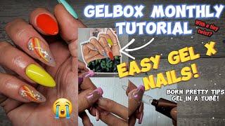 EASY GEL X NAILS | BORN PRETTY TIPS GEL IN A TUBE! | GELBOX MONTHLY TUTORIAL