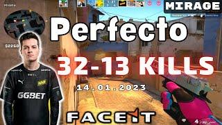 CSGO POV Perfecto (32-13) Mirage 𝙒𝙞𝙣 (16-11) / Faceit 14.01.2023