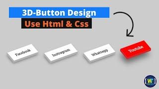 How To Make 3D Buttons Using HTML and CSS : 3d button design using  html & Css 2020