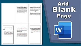 how to add a blank page in word at the beginning