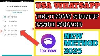 Unlimited USA WhatsApp Trick 2025 | Fix TextNow, 2ndLine Errors Easily | Rashid Zone