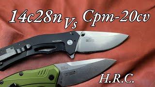 Two Kershaw USA Knives -14c28n vs CPM-20cv - Rockwell Test