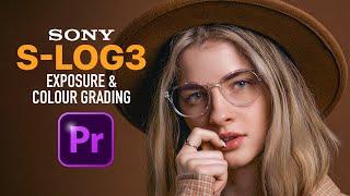 How To Expose And Colour Grade For Sony S-LOG 3 Footage In Premiere Pro 2023 +FREE LUT