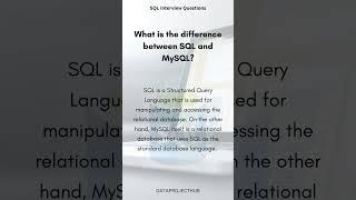 What is the difference between SQL and MySQL ? | SQL Interview Question Series