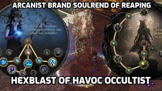 POE 3.23: Arcanist Brand Soulrend of Reaping Hexblast of Havoc Cat Throwing Occultist Build