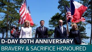 King speaks of 'profound sense of gratitude' at Normandy commemoration | ITV News