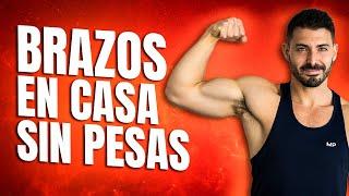 Rutina de BRAZOS en CASA - Ejercicios para BRAZOS SIN PESAS | BICEPS y TRICEPS en 8 minutos