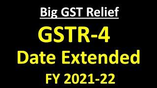 GSTR-4 II GST Due Date Extension and late fee waiver for Annual Return II