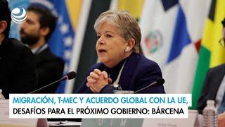 Migración, T-MEC y acuerdo global con la UE, desafíos para el próximo gobierno: Bárcena