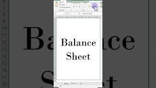 how to prepare balance sheet in excel
