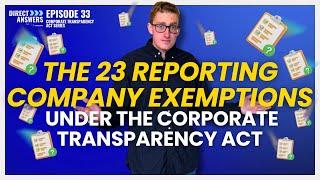 The 23 Reporting Company Exemptions Under The Corporate Transparency Act